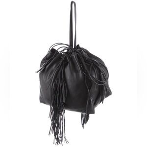 Kara Black Fringe mini Bucket Bag‎